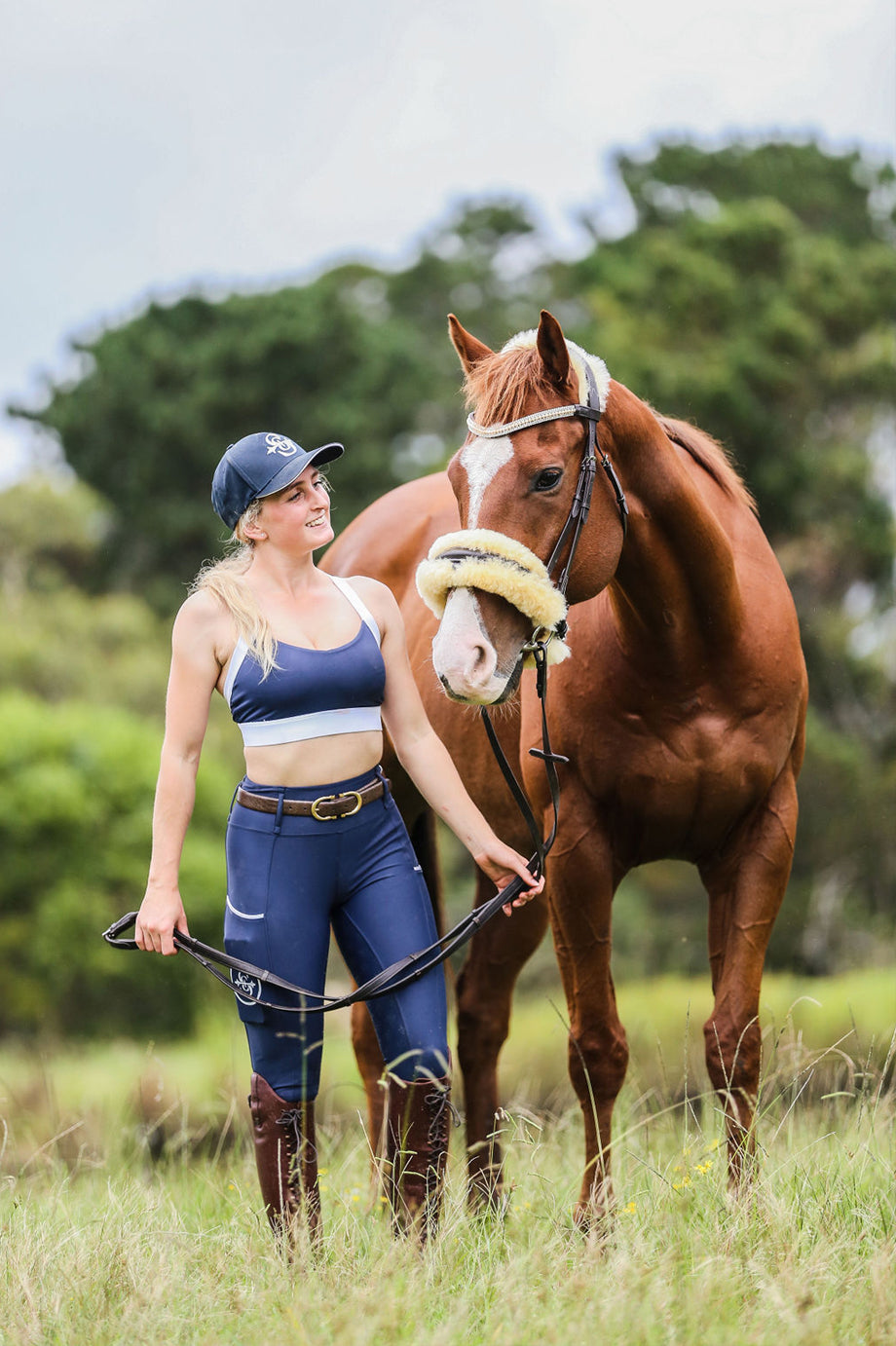 Sabi Equestrian - Slimline Support Technical Sports Bra - Azurite